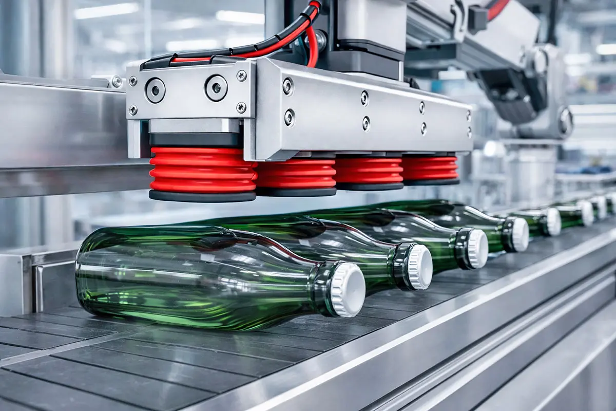 przenoszenie butelek przez przyssawki